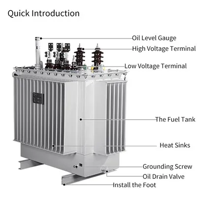 Transformador de óleo de fase H61 3 11kv/380v